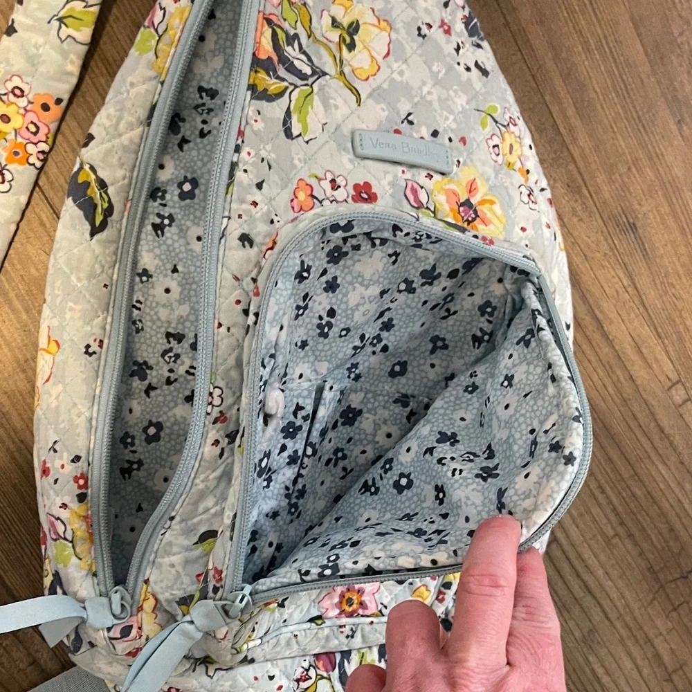 Vera Bradley Floral Sling Bag in Light Blue and Yellow - Picture 5 of 8